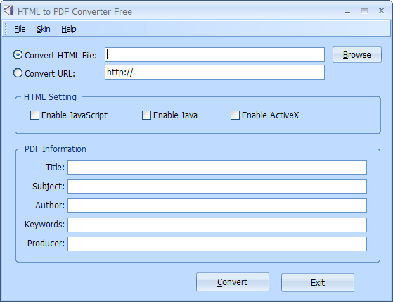 Click to view PDFArea HTML to PDF Converter Free 3.0 screenshot