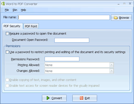 Screenshot for PDFArea Word to PDF Converter 4.0